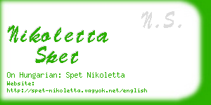 nikoletta spet business card